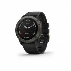 GARMIN FENIX 6X SAPPHIRE CARBON GPS Watch Gray Wrist Strap Black