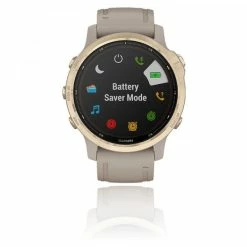 GARMIN FENIX 6S PRO SOLAR GPS Watch Gold Beige Strap